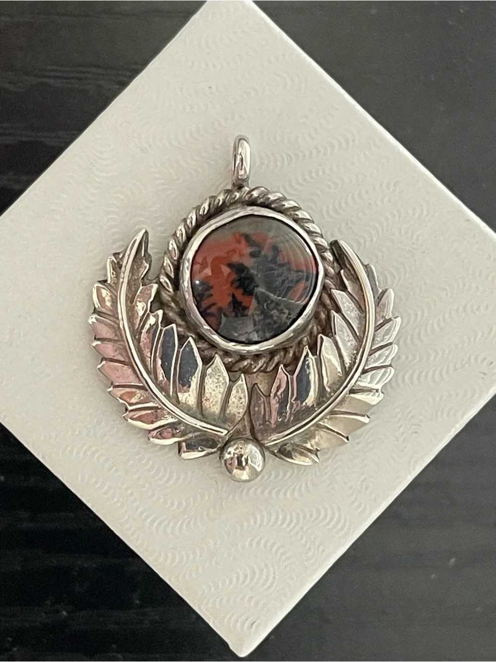 Picture Jasper & Sterling Navajo Pendant